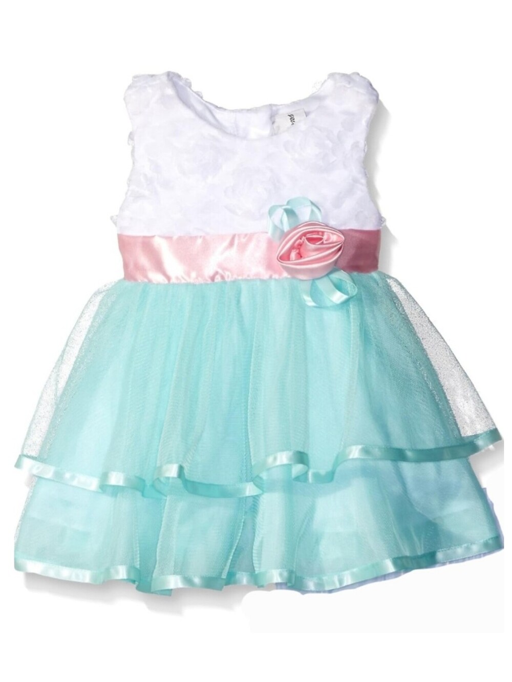 5 for $25 | Rare Editions Baby Textured Floral and Tulle Skirt Formal Dress